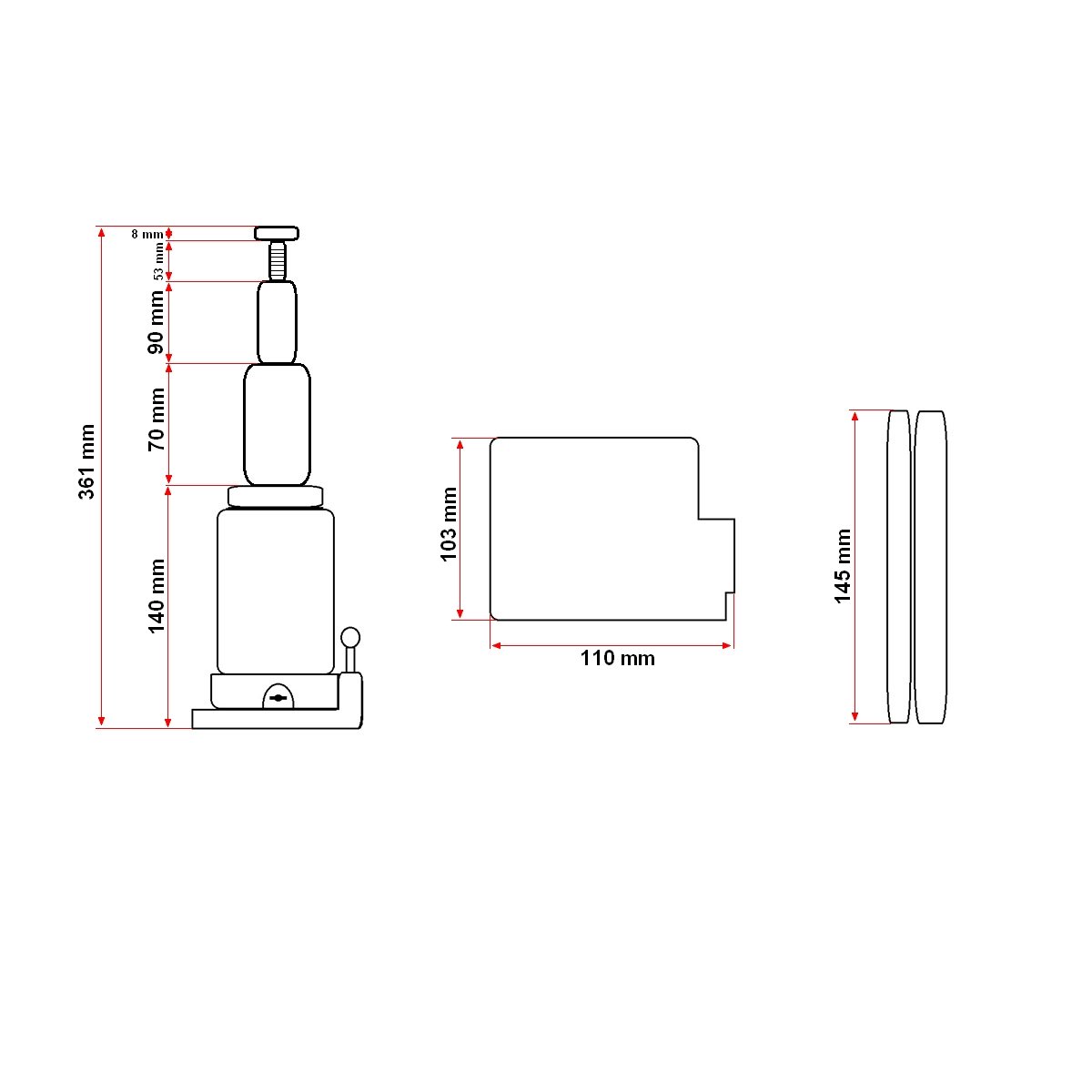 Cric hidraulic cu piston dublu 2 tone 150mm